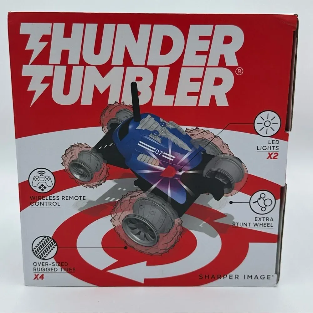 NEW- SHARPER IMAGE® THUNDER TUMBLERREMOTE CONTROL 360° SPINNING CAR BLACK